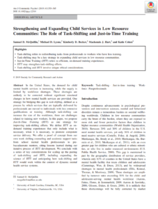Strengthening and Expanding Child Services in Low Resource Communities: The Role of Task-Shifting and Just-in-Time Training